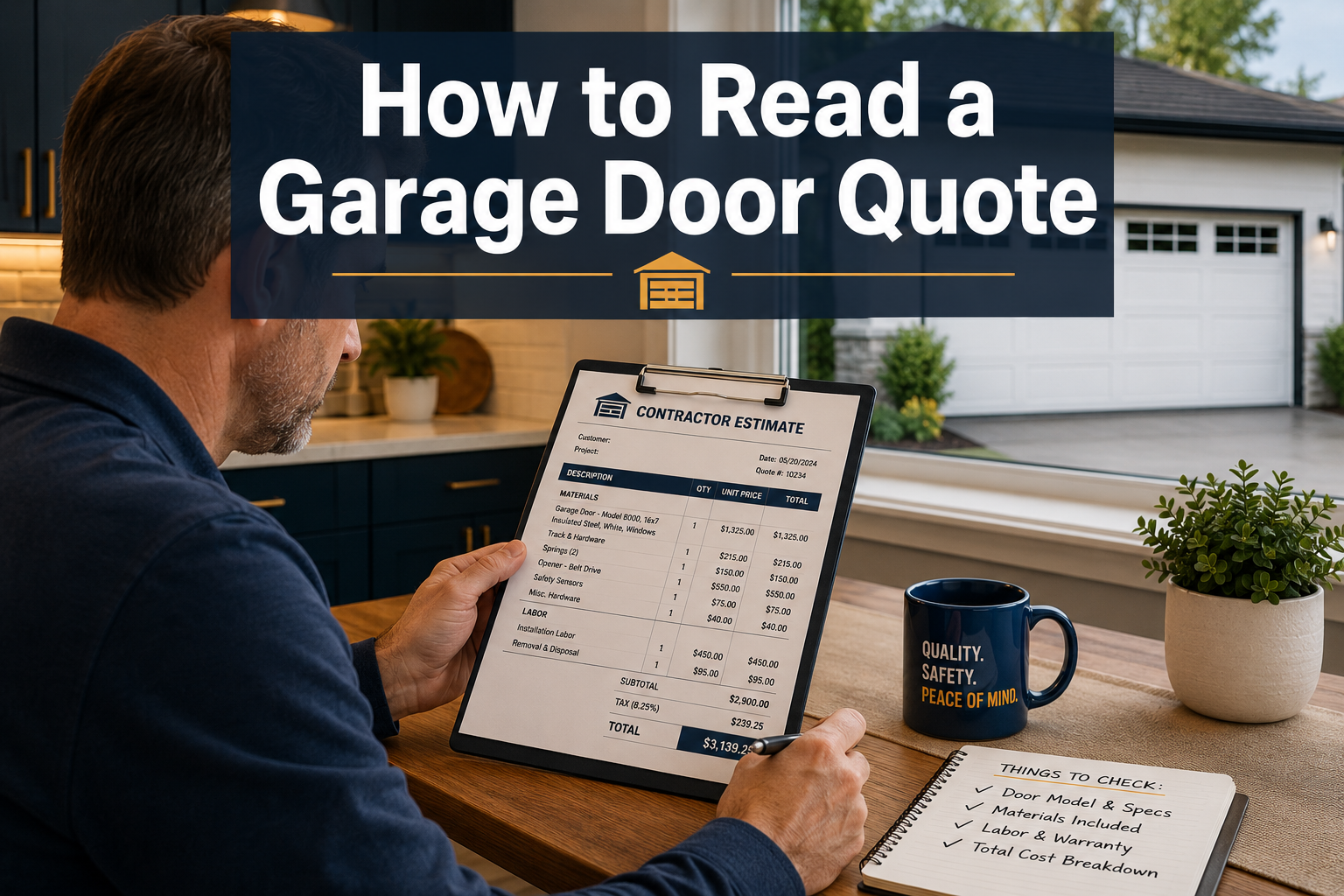How to Read a Garage Door Quote: 9 Line Items You Need to Understand