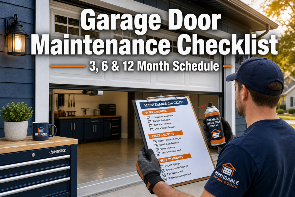 Garage Door Maintenance Checklist: What to Do Every 3, 6, and 12 Months