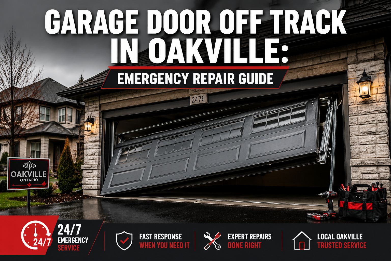 Garage Door Off Track in Oakville: Emergency Repair Guide