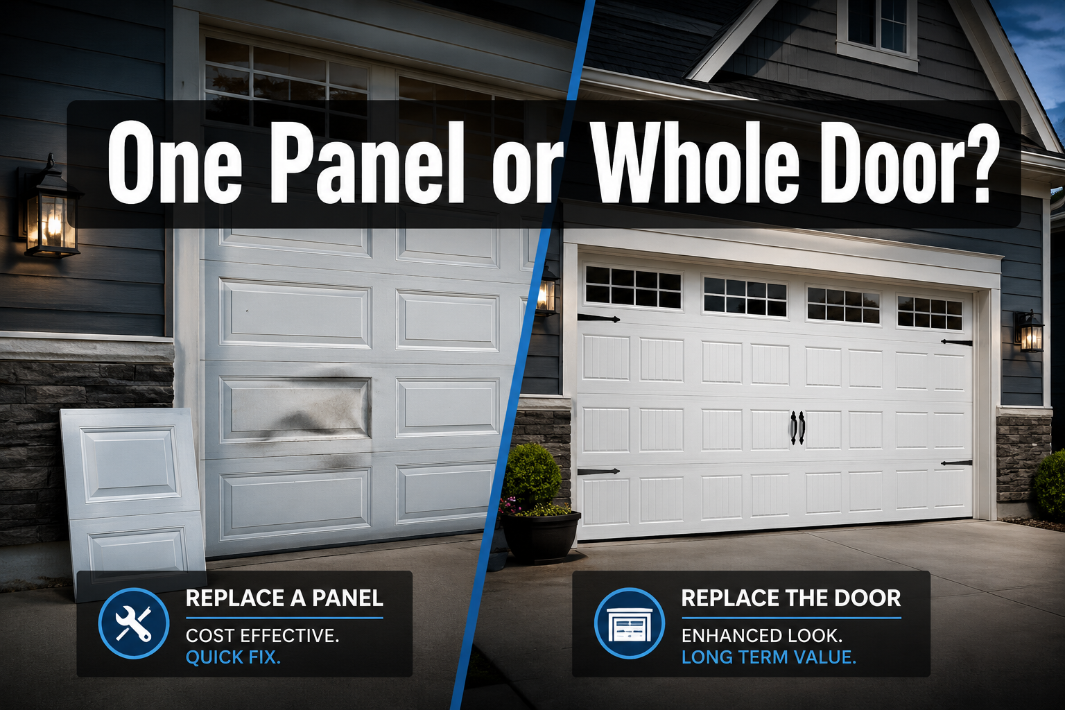 Garage Door Panel Replacement: When One Panel vs Whole Door Makes Sense