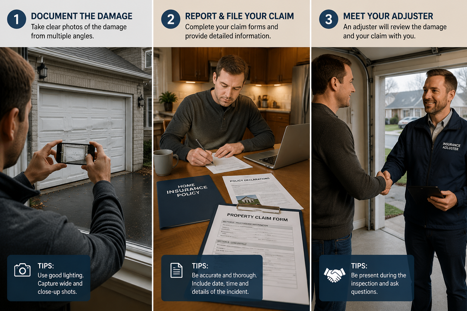 How Do Insurance Adjusters Evaluate Garage Door Damage