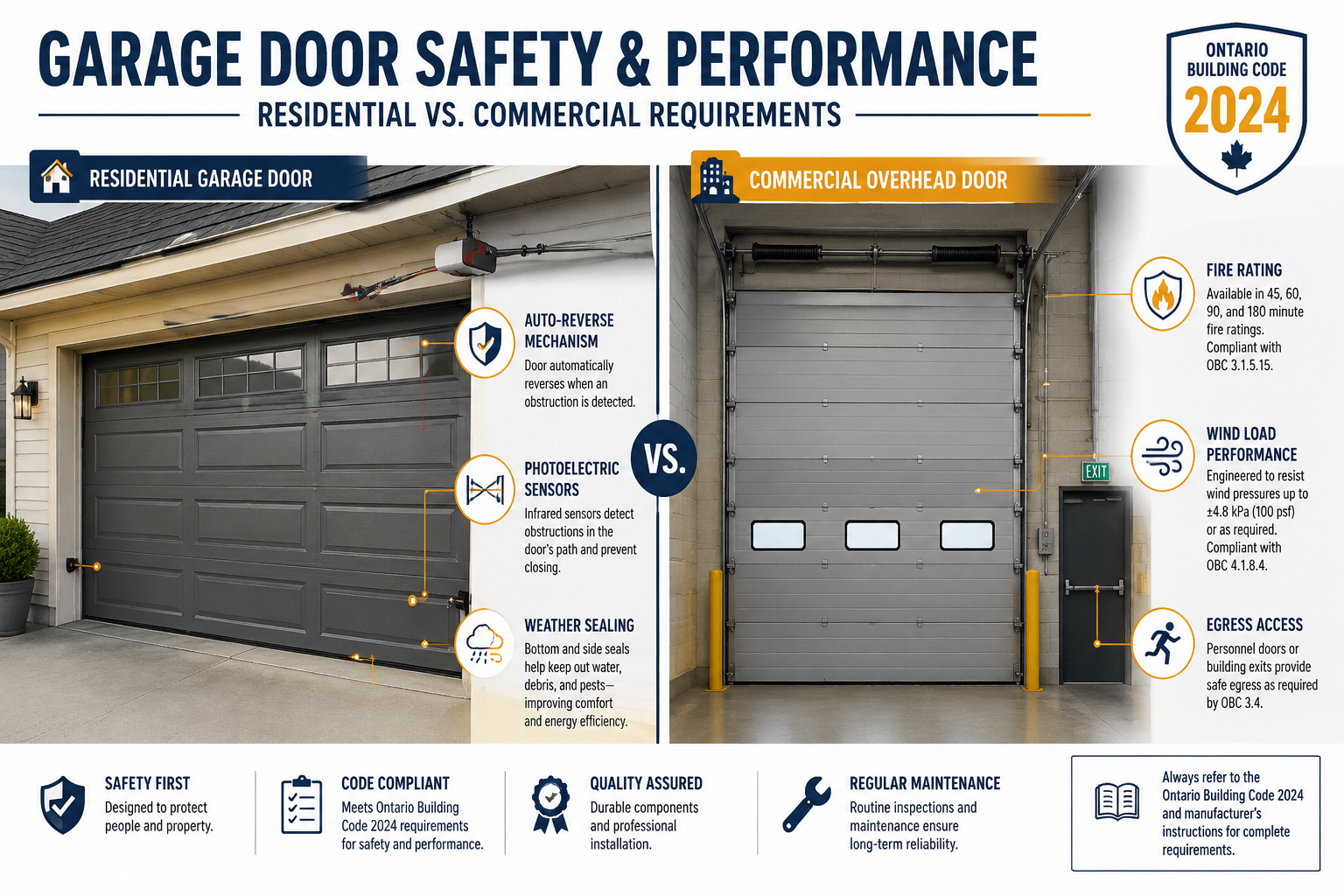 What Are the Basic Safety Codes for Garage Doors in Ontario?