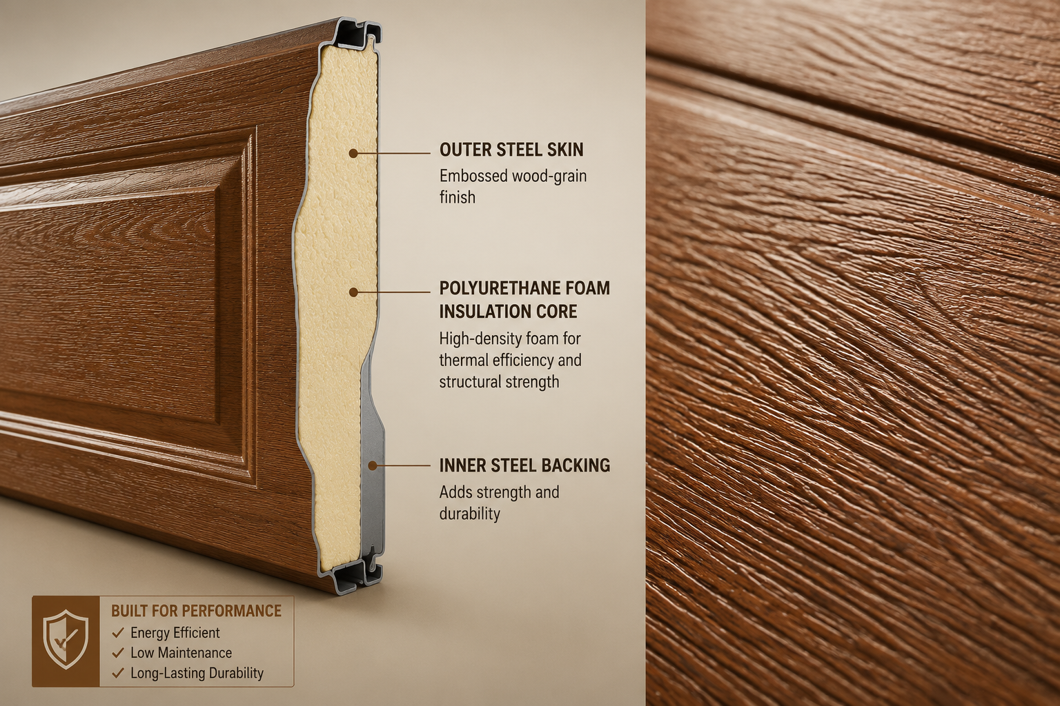 What Exactly Is a Faux Wood Garage Door Made Of