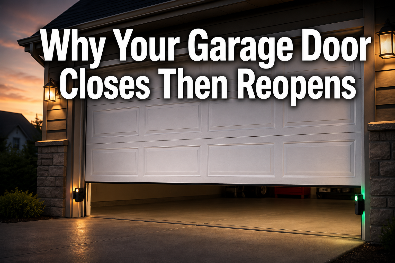 Why Your Garage Door Closes Then Reopens (Sensor Troubleshooting Guide)